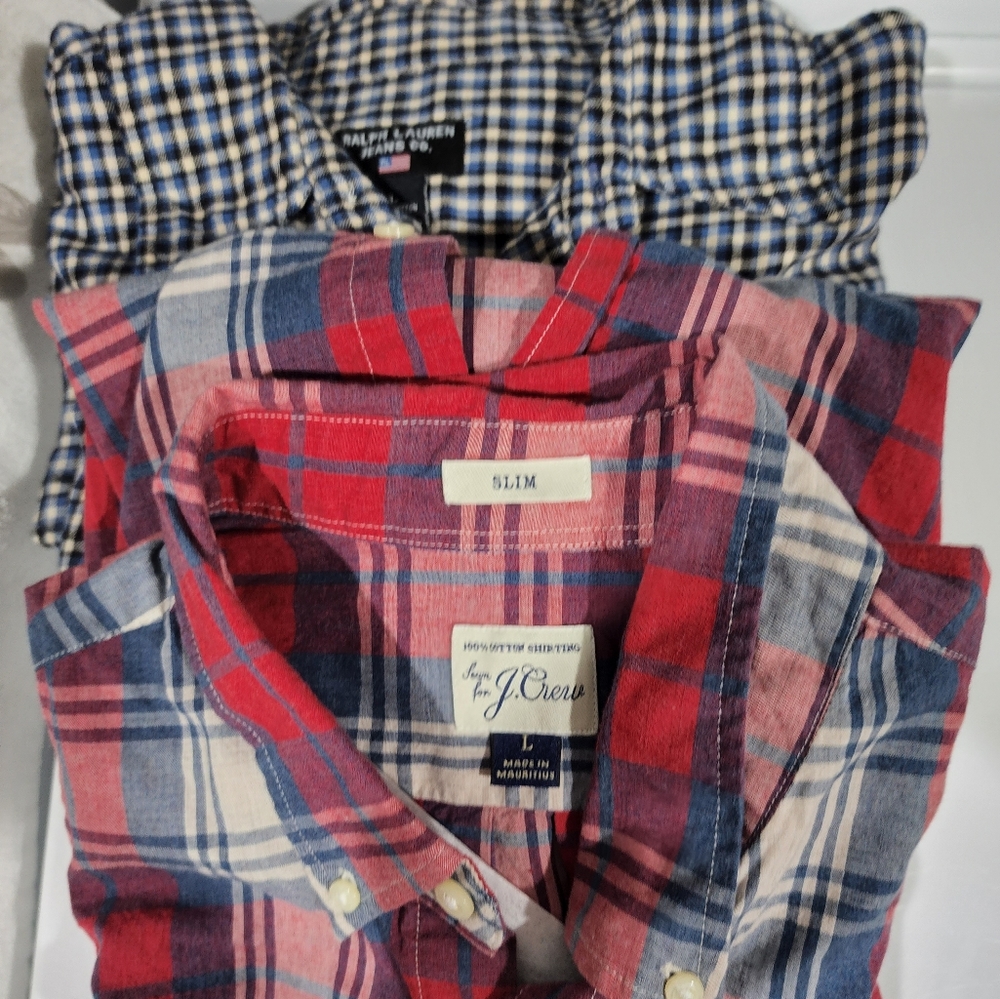 2 Long sleeve shirts JCrew Ralph Lauren